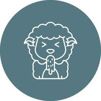 Vomit Line color circle Icon vector