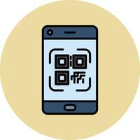 teléfono inteligente qr código vector icono