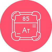 astatine línea color circulo icono vector