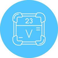 Vanadium Line color circle Icon vector