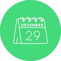 29th of December Line color circle Icon vector