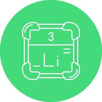 Lithium Line color circle Icon vector