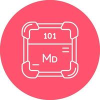 Mendelevium Line color circle Icon vector