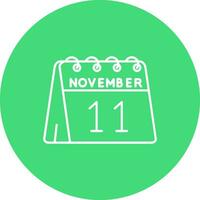 11th of November Line color circle Icon vector