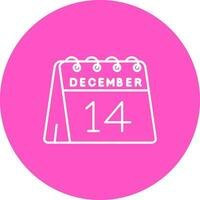 14th of December Line color circle Icon vector