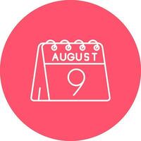 9th of August Line color circle Icon vector