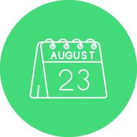 23rd of August Line color circle Icon vector