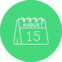 15th of August Line color circle Icon vector