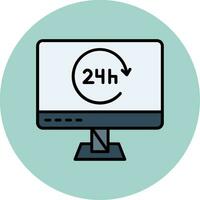 Icono de vector de 24 horas