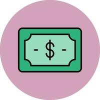 icono de vector de nota de dólar