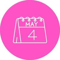 4th of May Line color circle Icon vector