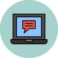 Laptop Chat Vector Icon