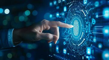 AI generated Computer and business security, privacy protection and encryption concept photo
