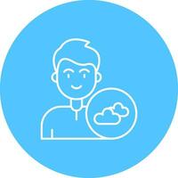 Cloud Line color circle Icon vector