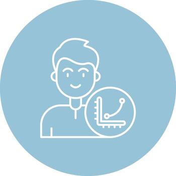 grafico línea color circulo icono vector