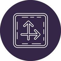 Intersect Line color circle Icon vector