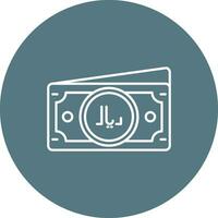 Riyal Line color circle Icon vector