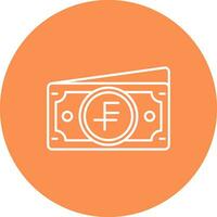 Swiss franc Line color circle Icon vector