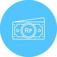 Indonesian rupiah Line color circle Icon vector