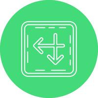 Intersect Line color circle Icon vector
