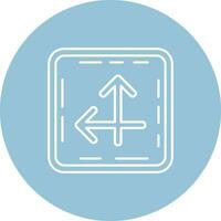 Intersect Line color circle Icon vector