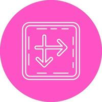 Intersect Line color circle Icon vector