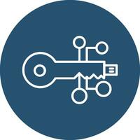 digital key Vector Icon