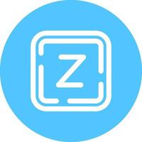 Letter z Line color circle Icon vector