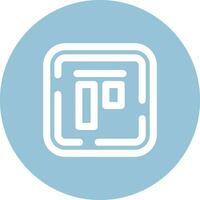 Top alignment Line color circle Icon vector