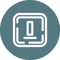 Bottom alignment Line color circle Icon vector