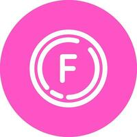 Letter f Line color circle Icon vector