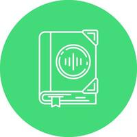 Audio book Line color circle Icon vector