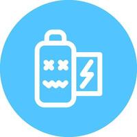 Battery dead Line color circle Icon vector