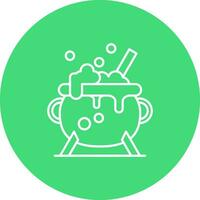 Cauldron Line color circle Icon vector