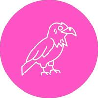 Raven Line color circle Icon vector