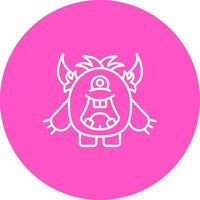 Monster Line color circle Icon vector