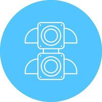 Traffic light Line color circle Icon vector
