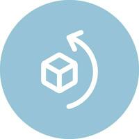 Rotate left Line color circle Icon vector