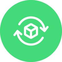 3d rotate 2 Line color circle Icon vector