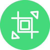 Expand crop resize Line color circle Icon vector
