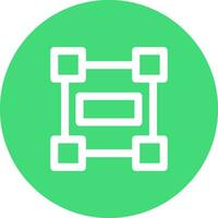 Rectangle frame Line color circle Icon vector
