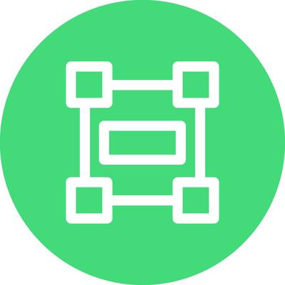 Rectangle frame Line color circle Icon