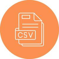 csv línea color circulo icono vector