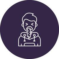 Vomit Line color circle Icon vector