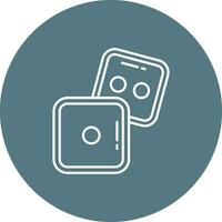 Dice Line color circle Icon vector