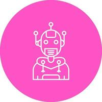 Robot Line color circle Icon vector