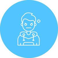 Angry Line color circle Icon vector