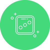 Dice three Line color circle Icon vector