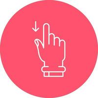Swipe Down Line color circle Icon vector