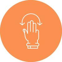 Three Fingers Rotate Line color circle Icon vector